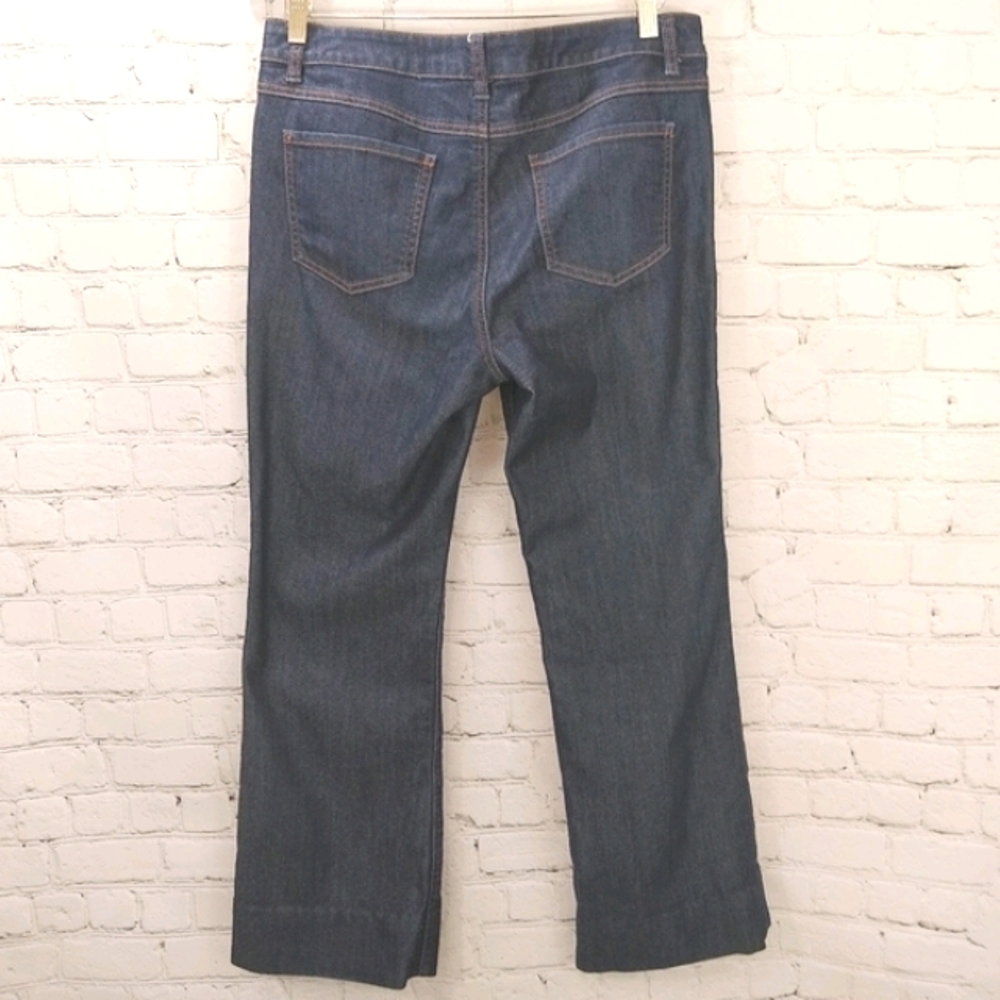 3/$15 CAbi dark wash mid-rise short jeans